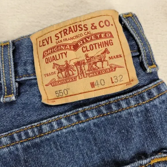 Vintage Levis 550 Jeans Mens Sz 40x32 Blue Medium Wash Denim Gorpcore Y2k Jean - Picture 13 of 16